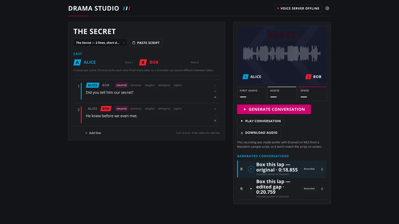 Screenshot of Drama Studio