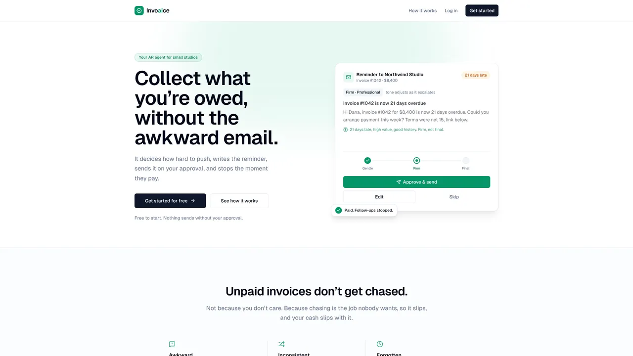 Screenshot of InvoAIce