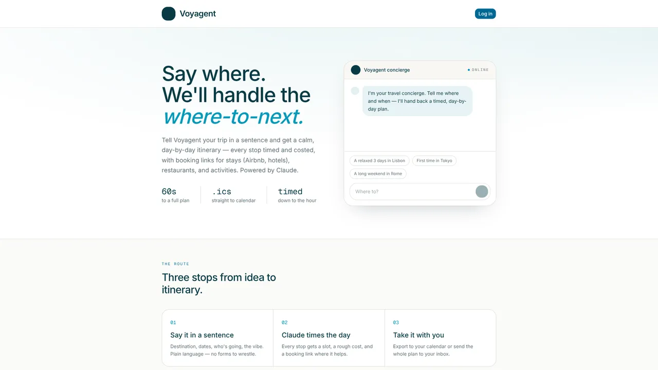 Screenshot of Voyagent