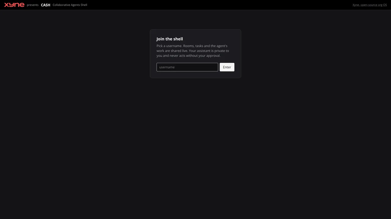 Screenshot of CASH - Collaborative Agent Shell, by Xyne